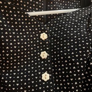 Vintage black and white mini long sleeve dress